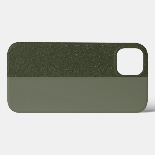 Moss Green Split Texture iPhone 13 Coque - Personn (Verso (horizontal))