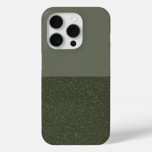 Moss Green Split Texture iPhone 15 Pro Coque perso (Verso)
