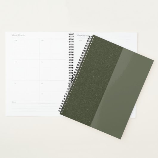 Moss Green Split Textuur Custom Weekly Planner (Display)
