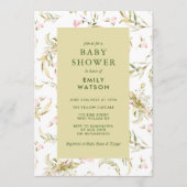 Moss Green Spring Wildflower Baby shower Kaart (Voorkant)