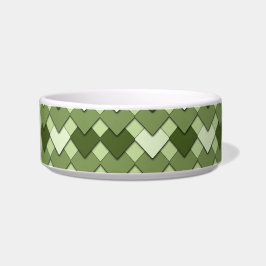 Moss Green Square and Diamond Harlequin Pattern Voerbakje