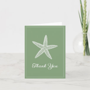 Moss Green Starfish Carte de remerciements