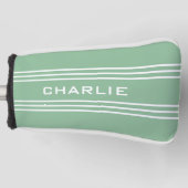 Moss Green Stripes aangepaste monogram putter cove Golfheadcover (Voorkant)