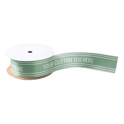 Moss Green Stripes aangepaste tekst lint (Spoel)