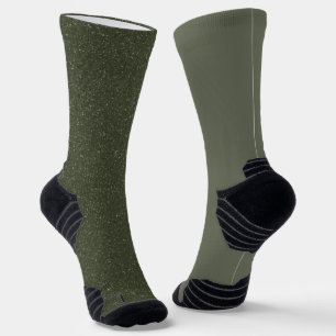 Moss Green Textured Crew Sokken - Vrouwen Custom