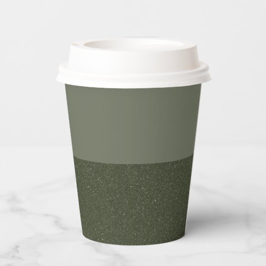 Moss Green Textured Custom Paper Cup Papieren Bekers (Achterkant)