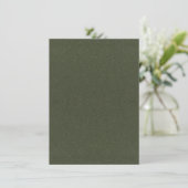 Moss Green Textuur Enclosure Card – Aanpasbaar Informatiekaartje (Staand voorkant)