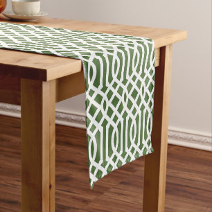 Moss Green Trellis Korte Tafelloper