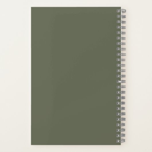 Moss Green Two-Tone Custom Sketchbook Notitieboek (Achterkant)