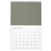 Moss Green Vertical Split Calendar – Aangepast Kalender (Jan 2026)
