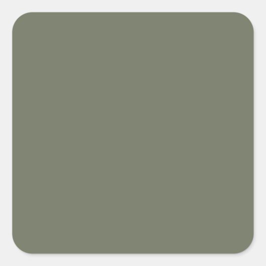 Moss Green Vierkante Aangepaste Sticker (Voorkant)