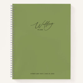 Moss Green Wedding Plans Notitieboek