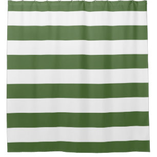 Moss Green Wide Stripes Douchegordijn