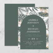 Moss Green Winter Forest Needles & Arch Flowers Kaart (Voorkant / Achterkant)