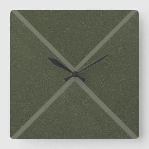 Moss Green X-Pattern wandklok Vierkante Klok