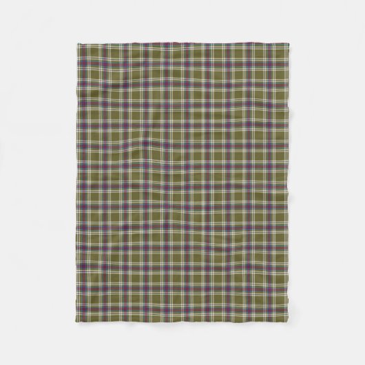 Moss Groen en Paarse Plaid Pattern Fleece Deken (Voorkant)