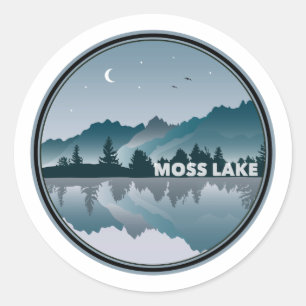 Moss Lake North Carolina Reflection Ronde Sticker