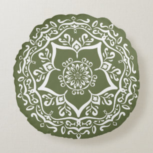 Moss Mandala Rond Kussen