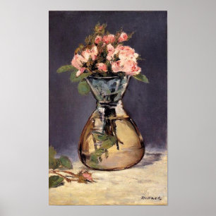 Moss-Rozen in een Vase Fine Art-afdrukken Poster