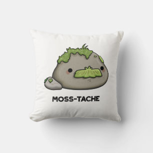 Moss-tache Funny Mustache Pun Kussen