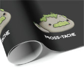 Moss-tache Grappige snor Pun Dark BG Cadeaupapier (Rol Hoek)