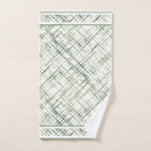 Moss vert sur blanc (Serviette à main)