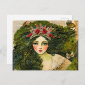 Moss Vrouw Sprookje Collage Briefkaart (Voorkant / Achterkant)