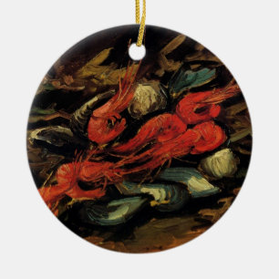 Mosselen en garnalen door Vincent van Gogh Keramisch Ornament
