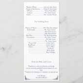 Mossy eiken boom in blauw bruiloft programma (Achterkant)