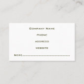 Mossy Green Carte de visite (Dos)