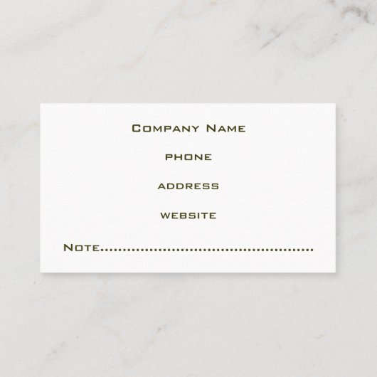 Mossy Green Carte de visite (Dos)