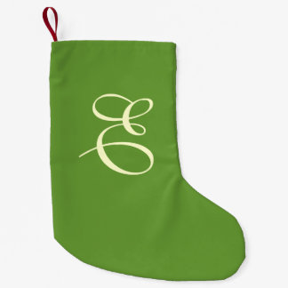 Mossy Green Monogram Kerstmis stoppen Kleine Kerstsok