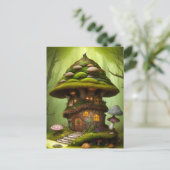 Mossy Mushroom Fairy House Briefkaart (Staand voorkant)