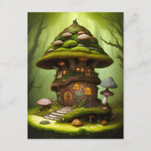 Mossy Mushroom Fairy House Briefkaart
