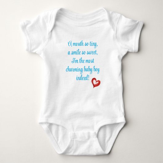 Most Charming Baby Boy Gift, Welcome Little One, Romper (Voorkant)