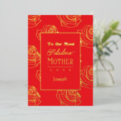 Most Fabulous Mother Red Rose Foil Invitation (Debout devant)