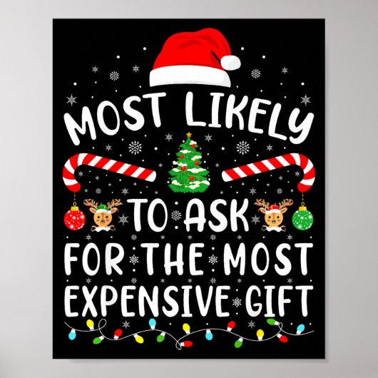 Most Likely To Ask For The Most Expensive Gift Xma Poster (Voorkant)