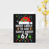 Most Likely To Ask Santa About 67 Funny Christmas  Kaart (Gele Bloem)