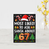 Most Likely To Ask Santa About 67 Funny Christmas  Kaart (Gele Bloem)
