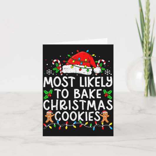 Most Likely To Bake Christmas Cookies Matching Chr Kaart (Voorkant)