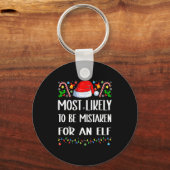 Most Likely To Be Mistaken For An Elf Christmas Pa Sleutelhanger (Voorkant)