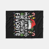 Most Likely To Be Santa's Favorite Matching Christ Fleece Deken (Voorkant (Horizontaal))