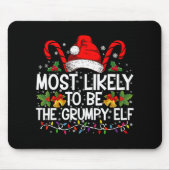 Most Likely To Be The Mpy Elf Funny Xmas Muismat (Voorkant)