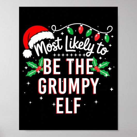 Most Likely To Be The Mpy Elf Funny Xmas  Poster (Voorkant)