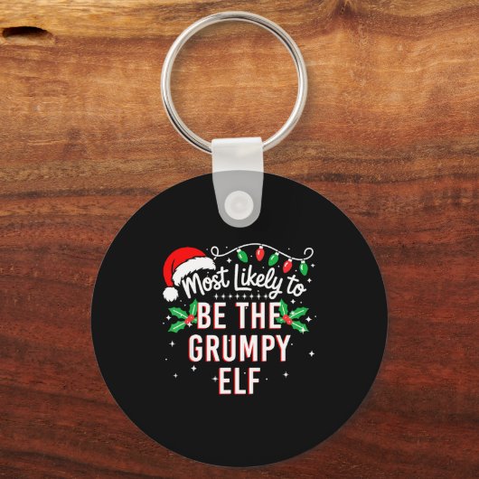 Most Likely To Be The Mpy Elf Funny Xmas Sleutelhanger (Voorkant)