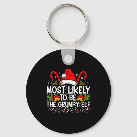 Most Likely To Be The Mpy Elf Funny Xmas  Sleutelhanger (Voorkant)