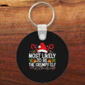 Most Likely To Be The Mpy Elf Funny Xmas  Sleutelhanger (Voorkant)