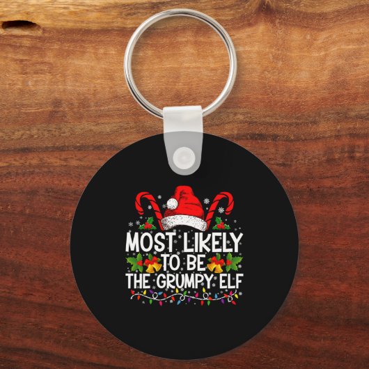 Most Likely To Be The Mpy Elf Funny Xmas Sleutelhanger (Voorkant)