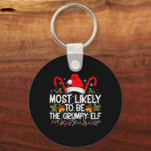 Most Likely To Be The Mpy Elf Funny Xmas T Shirt Sleutelhanger (Voorkant)