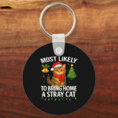 Most Likely To Bring Home A Stray Cat Funny Christ Sleutelhanger (Voorkant)